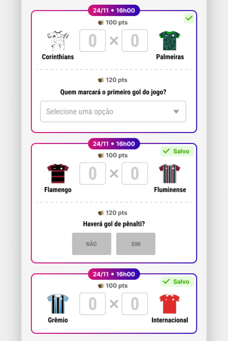 Jogos da rodada
